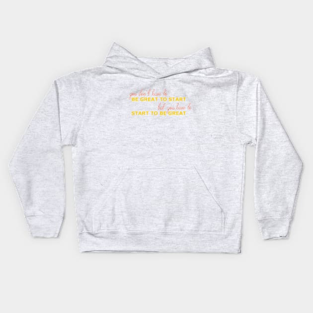 Motivational Quote Kids Hoodie by Romin's Stall